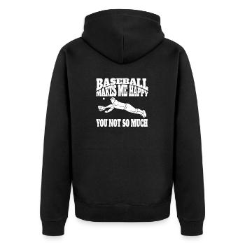 Baseball Baseball Player Baseball Baseball Team - Unisex Premium Organic Zip Hoodie - black - Back - Nico (187cm)