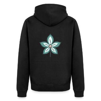 Jasmin Flower Cartoon Style Menthe Shades - Veste à capuche bio Premium Unisexe - noir - Dos - Nico (187cm)