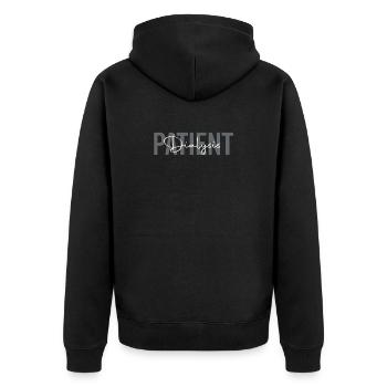 Dialysepatient Nierentransplantation peritoneal - Unisex Premium Bio Zip Hoodie - Schwarz - Hinten - Nico (187cm)