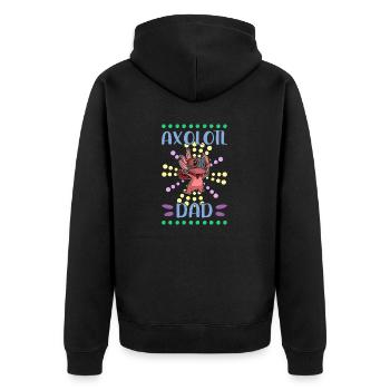 Axolotl Dad amphibian cute boys wrestling Vater - Unisex Premium Bio Zip Hoodie - Schwarz - Hinten - Nico (187cm)