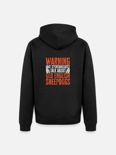 Old English Sheepdog Sheepie Bobtail - Unisex Premium Organic Zip Hoodie - black