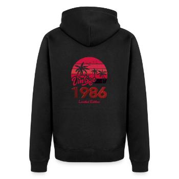 Vintage Année 1986 Edition Limitée Rouge - Veste à capuche bio Premium Unisexe - noir - Dos - Nico (187cm)