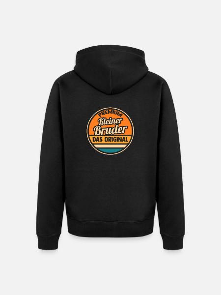 Geschwister Brüder Bruder - Unisex Premium Bio Zip Hoodie - Schwarz