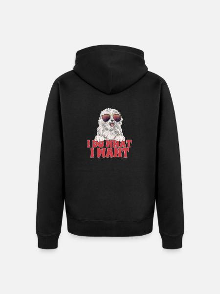 Old English Sheepdog Sheepie Bobtail - Unisex Premium Organic Zip Hoodie - black