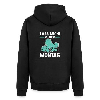 Koala Lass Mich Ich Habe Montag - Unisex Premium Bio Zip Hoodie - Schwarz - Hinten - Nico (187cm)