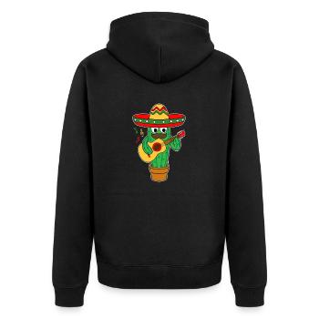 Mexique Guitarron Sombrero Hat Musicien Cactus - Veste à capuche bio Premium Unisexe - noir - Dos - Nico (187cm)