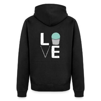 Cardio Drumming Gym Fitness Class Workout - Unisex Premium Organic Zip Hoodie - black - Back - Nico (187cm)