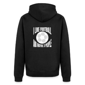 Fußballmannschaft Fußballspieler Fußballdesign - Unisex Premium Bio Zip Hoodie - Schwarz - Hinten - Nico (187cm)