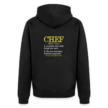 Chef Description Funny Culinary Cooking - Unisex Premium Organic Zip Hoodie - black - Back - Nico (187cm)