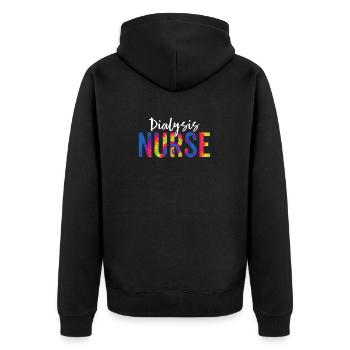 Dialysekrankenschwester Wertschätzung Krawatte Lustig Lustig - Unisex Premium Bio Zip Hoodie - Schwarz - Hinten - Nico (187cm)