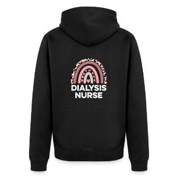 Infirmière en dialyse Néphrologie Infirmière en hémodialyse - Veste à capuche bio Premium Unisexe - noir - Dos - Nico (187cm)