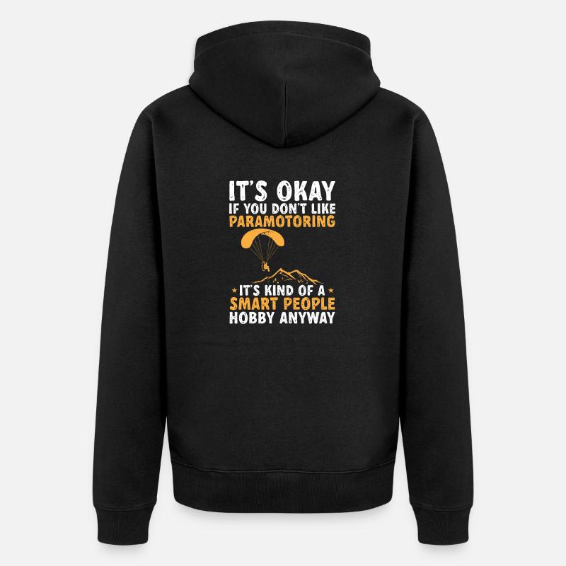 Paramotor Motorized paraglider - Unisex Premium Organic Zip Hoodie - black