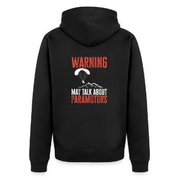 Paramoteur Parapente motorisé - Veste à capuche bio Premium Unisexe - noir - Dos - Nico (187cm)
