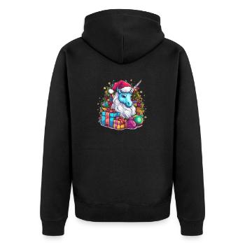 Noël magique mignon licorne pour les enfants - Veste à capuche bio Premium Unisexe - noir - Dos - Nico (187cm)