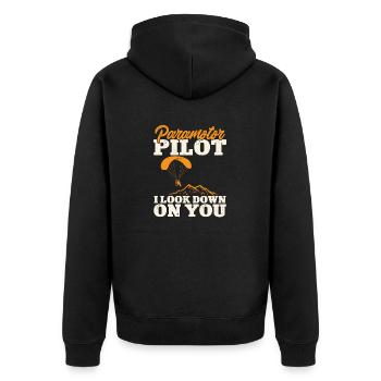 Paramoteur Parapente motorisé - Veste à capuche bio Premium Unisexe - noir - Dos - Nico (187cm)