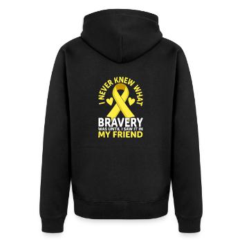Childhood Cancer Friend Family Childhood Cancer - Unisex Premium Organic Zip Hoodie - black - Back - Nico (187cm)