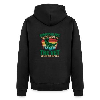 Dinosaurs Never Went To The Vet Animals Veterinari - Unisex Premium Bio Zip Hoodie - Schwarz - Hinten - Nico (187cm)