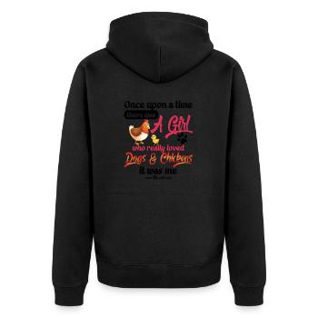 Hund Hühner Farmer Hühner Hunde Liebhaber - Unisex Premium Bio Zip Hoodie - Schwarz - Hinten - Nico (187cm)