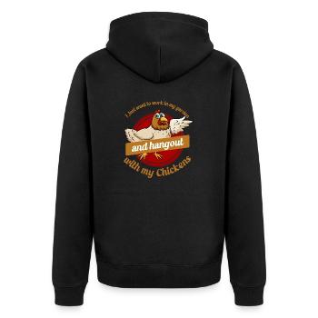 Gartenarbeit Hühner Farmer Hühner Liebhaber Garten - Unisex Premium Bio Zip Hoodie - Schwarz - Hinten - Nico (187cm)