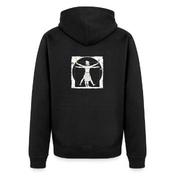Chefkoch Vitruvian Da Vinci Lustig Kochen Chefkoch - Unisex Premium Bio Zip Hoodie - Schwarz - Hinten - Nico (187cm)