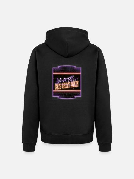 Funny Cat Camicie a maniche lunghe Pet Cat - Felpa con cappuccio ecologica premium unisex - nero