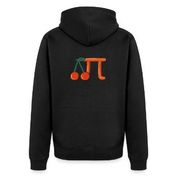 Cherry Happy Pi Day Math Science Stem Teacher - Unisex Premium Organic Zip Hoodie - black - Back - Nico (187cm)