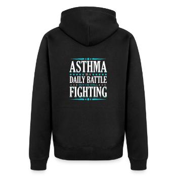 Asthma Ist Ein Täglicher Kampf Monat Des - Unisex Premium Bio Zip Hoodie - Schwarz - Hinten - Nico (187cm)