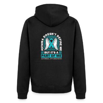 Asthmakrieger Asthma Definiert Mich Nicht - Unisex Premium Bio Zip Hoodie - Schwarz - Hinten - Nico (187cm)