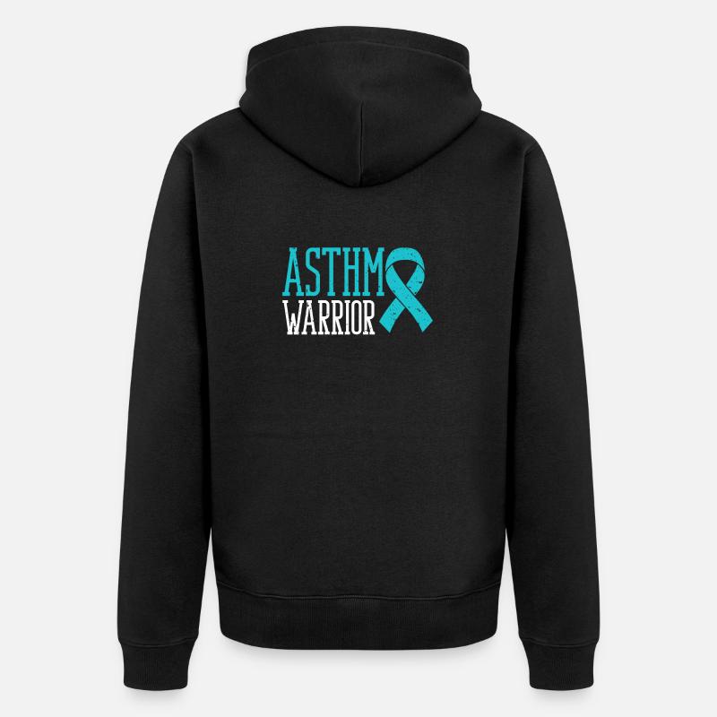 Asthma-krieger Asthmakrieger Wheezy - Unisex Premium Bio Zip Hoodie - Schwarz