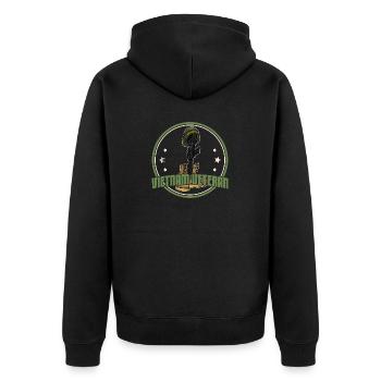 American vietnam veteran military father's day - Unisex Premium Bio Zip Hoodie - Schwarz - Hinten - Nico (187cm)