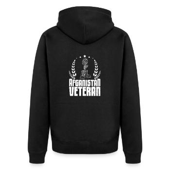 American veteran military father's day - Unisex Premium Bio Zip Hoodie - Schwarz - Hinten - Nico (187cm)