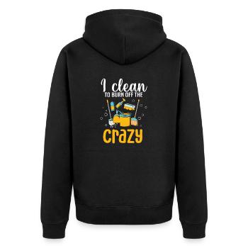 Domestic help, cleaner, housekeeper - Unisex Premium Organic Zip Hoodie - black - Back - Nico (187cm)