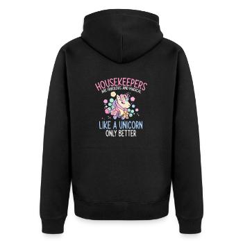 Aide domestique, femme de ménage, femme de ménage - Veste à capuche bio Premium Unisexe - noir - Dos - Nico (187cm)