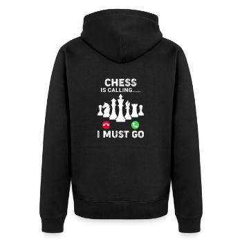 Funny Chess Strategy Games Chess Players Chess - Unisex Premium Organic Zip Hoodie - black - Back - Nico (187cm)