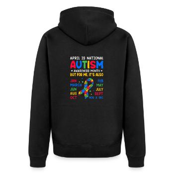 Autisme Sensibilisation Autistique Drôle Spectre de l’autisme - Veste à capuche bio Premium Unisexe - noir - Dos - Nico (187cm)