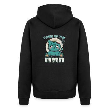 "Paws of the Undead", Chat Zombie Mignon - Veste à capuche bio Premium Unisexe - noir - Dos - Nico (187cm)