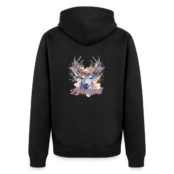 Lausmadl Mädchen Damen Trachtenshirt Kind Madl - Unisex Premium Bio Zip Hoodie - Schwarz - Hinten - Nico (187cm)