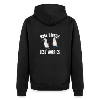 Blue-footed Booby Seabird Blue-footed Booby Seabird - Unisex Premium Organic Zip Hoodie - black - Back - Nico (187cm)