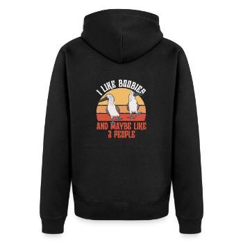 Blue-footed Booby Seabird Blue-footed Booby Seabird - Unisex Premium Organic Zip Hoodie - black - Back - Nico (187cm)