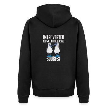 Blue-footed Booby Seabird Blue-footed Booby Seabird - Unisex Premium Organic Zip Hoodie - black - Back - Nico (187cm)
