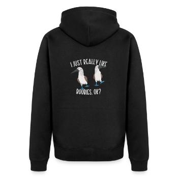 Blue-footed Booby Seabird Blue-footed Booby Seabird - Unisex Premium Organic Zip Hoodie - black - Back - Nico (187cm)