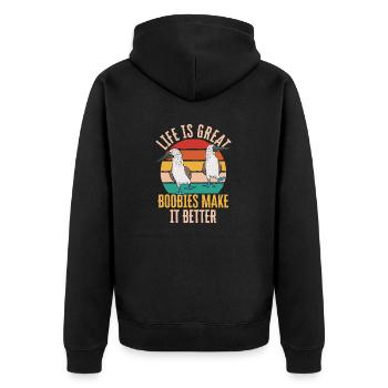 Blue-footed Booby Seabird Blue-footed Booby Seabird - Unisex Premium Organic Zip Hoodie - black - Back - Nico (187cm)