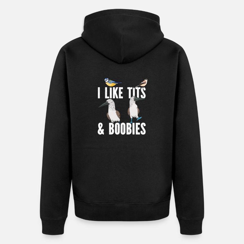 Blaufußtölpel Blue-footed Booby Seevogel - Unisex Premium Bio Zip Hoodie - Schwarz