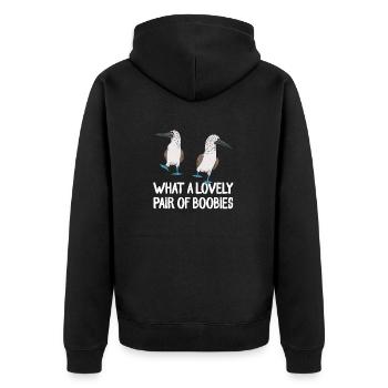 Blue-footed Booby Seabird Blue-footed Booby Seabird - Unisex Premium Organic Zip Hoodie - black - Back - Nico (187cm)