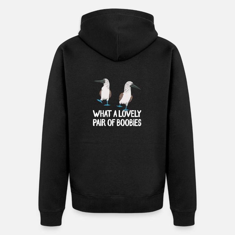 Blaufußtölpel Blue-footed Booby Seevogel - Unisex Premium Bio Zip Hoodie - Schwarz