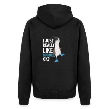 Blue-footed Booby Seabird Blue-footed Booby Seabird - Unisex Premium Organic Zip Hoodie - black - Back - Nico (187cm)
