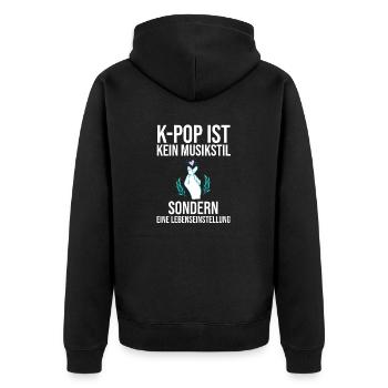 Korea Musik Kpop - Unisex Premium Bio Zip Hoodie - Schwarz - Hinten - Nico (187cm)