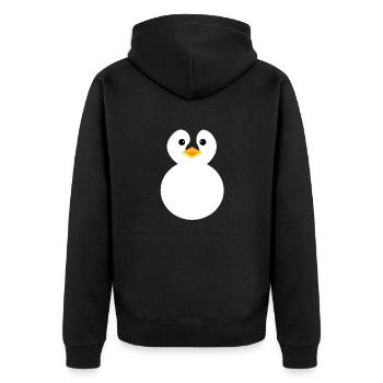 pinguin - Unisex Premium Bio Zip Hoodie - Schwarz - Hinten - Nico (187cm)