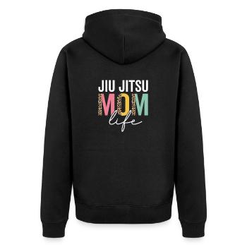 Jiu Jitsu Mom Life Funny Mom Leopard Jiu Jitsu - Veste à capuche bio Premium Unisexe - noir - Dos - Nico (187cm)