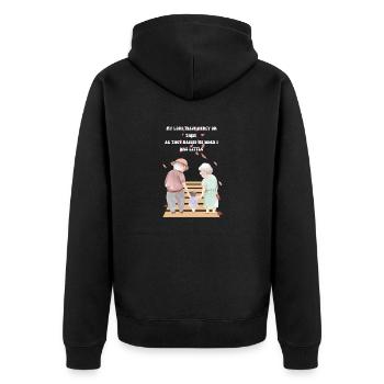 Grandparents Day T-Shirt - Unisex Premium Bio Zip Hoodie - Schwarz - Hinten - Nico (187cm)